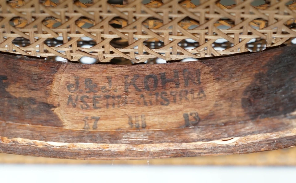 SILLÓN BERGERE ESTAMPADO CIRCA 1890 J&J JACOB & JOSEF KOHN MADERA CURVADA PARTE SUITE Foto 2 de 4