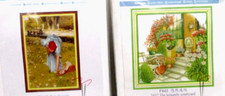 Cross Stitch Kits Picking Flowers  Beautiful Courtyard Pre-Stamped 14 Count X 2