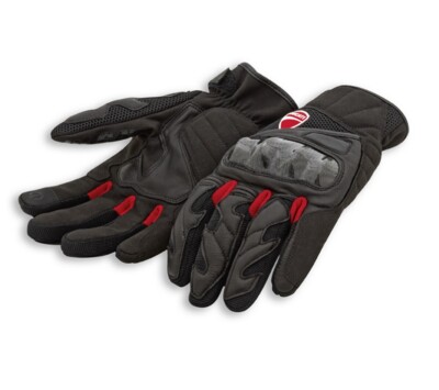 DUCATI Spidi CITY C3 Leder Textil Handschuhe Gloves Schwarz Rot NEU