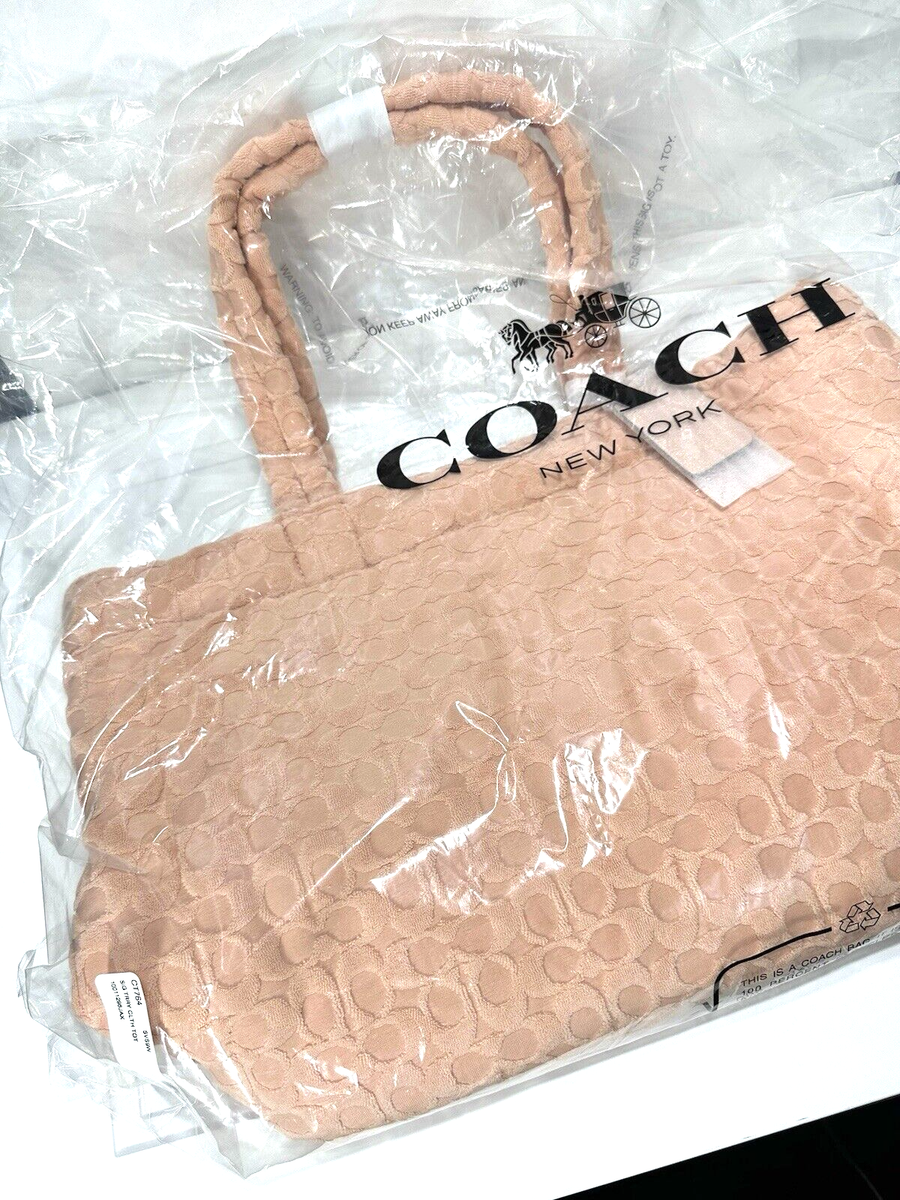 Coach Signature Terry Tote Bag CT764 - FADED BLUSH Terrycloth