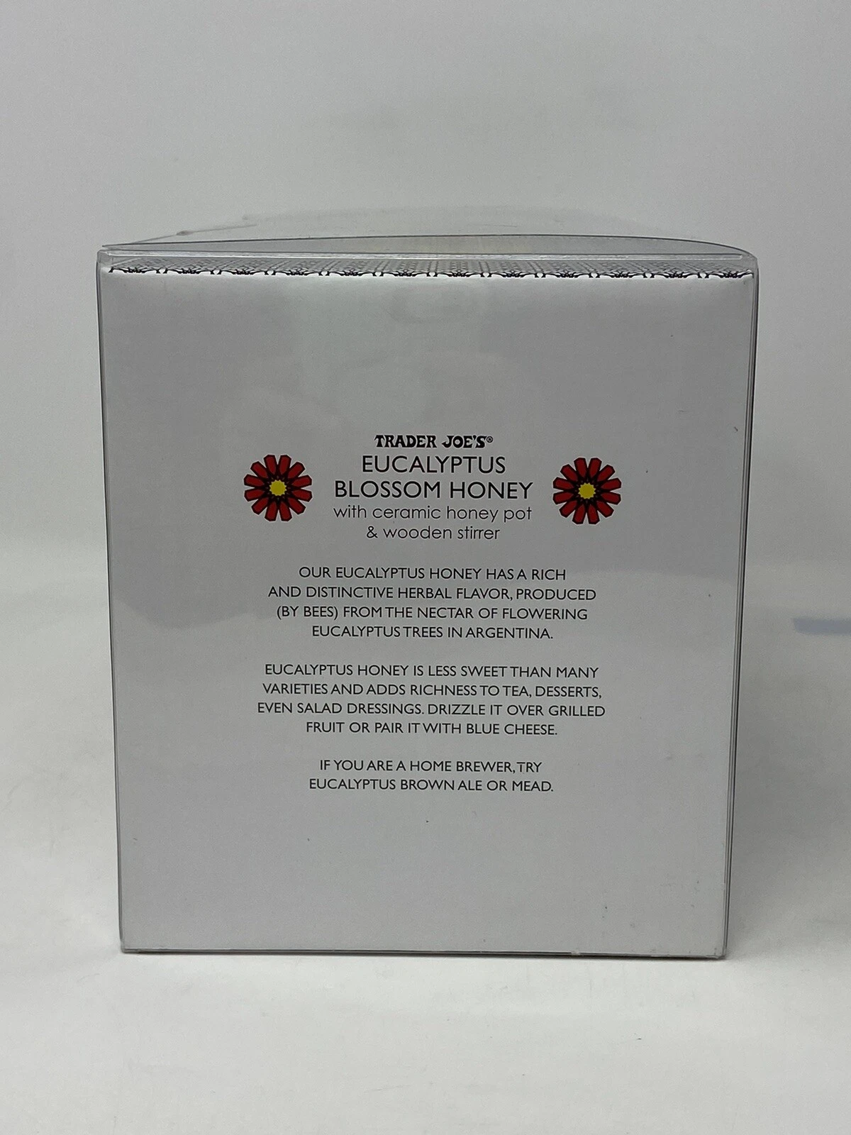 Trader Joe's Eucalyptus Blossom Honey and Honey Pot and Stirrer