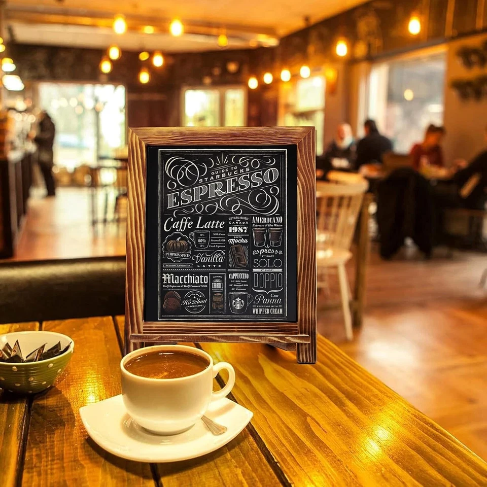 Magnetic Chalk Board Sign 15x12 inch Natural Wood Frame Magnets Hanging Kit New - Image 4 of 4