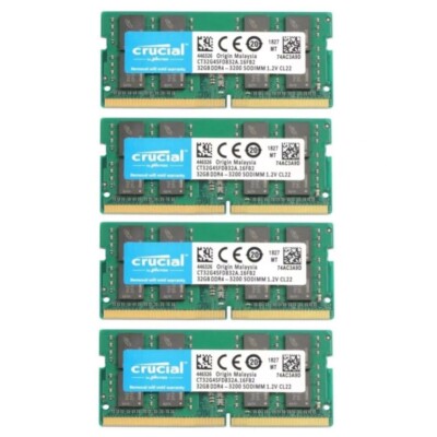 128 Gb 4x 32gb Ram 128GB (4X 32GB Crucial DDR4 3200MHz