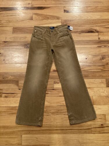 New Polo Ralph Lauren Brown Corduroy Straight Pants Boys TAG 12 Fits 26 x 27 NWT