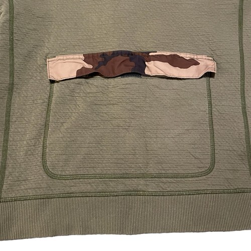 THE NORTH FACE Hoodie Mens M Green Pullover Sweatshirt Camo Trim 1/4 Snap Pocket - Picture 6 of 14