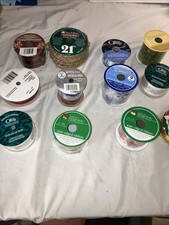 Lot of Vintage Ribbon 12 Rolls I Used All Are New. Mostly Christmas Ribbon