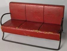 Vintage 40s Dollhouse Kage Strombecker Miniaform Wood & Metal Sofa MCM Furniture