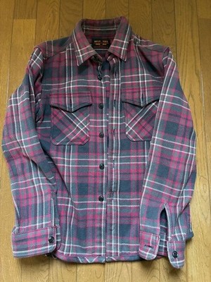 UES Heavy Flannel Shirt M Herren Langarm Oberteil Kariert Workwear Vintage Japan