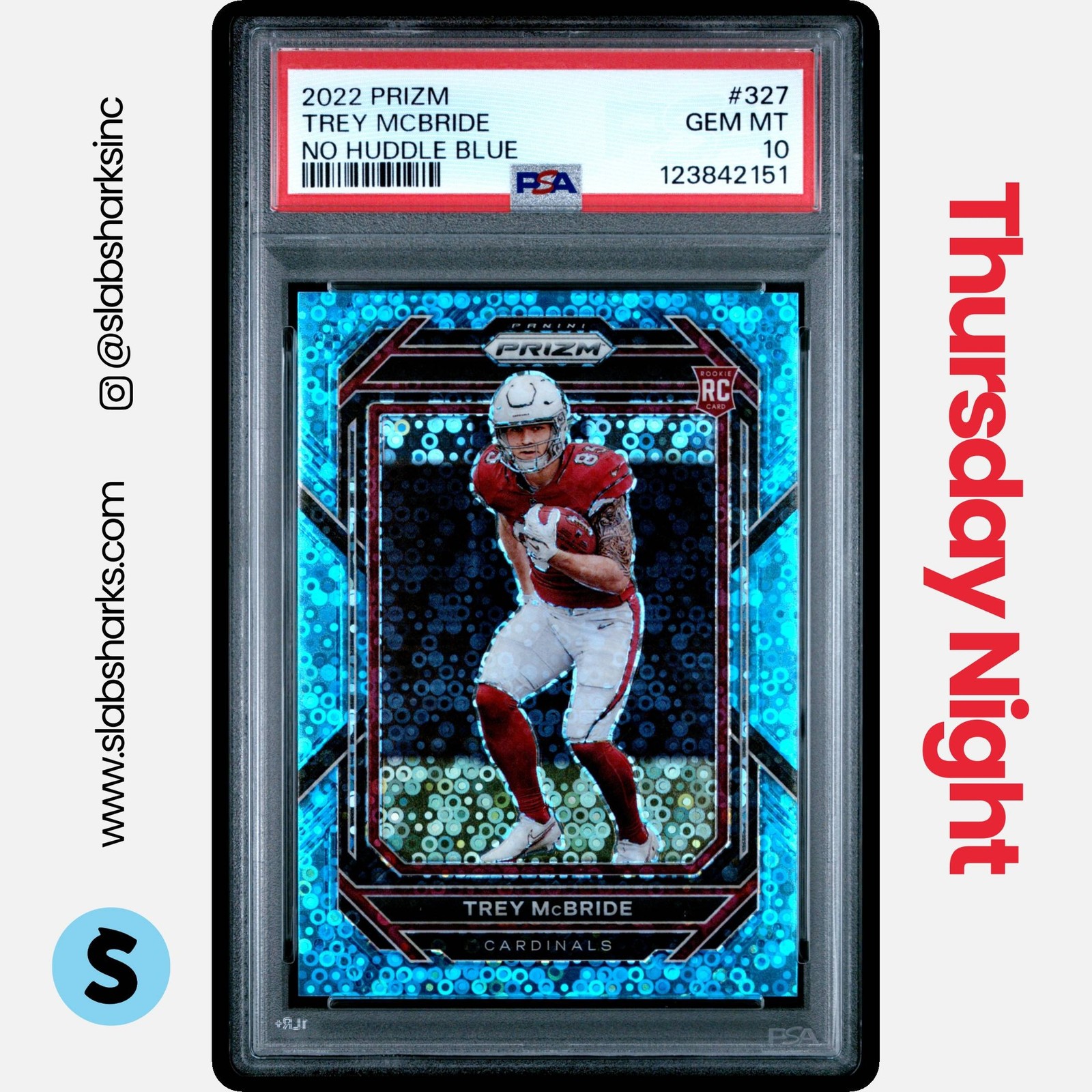 Trey McBride Panini Prizm #327 No Huddle Blue