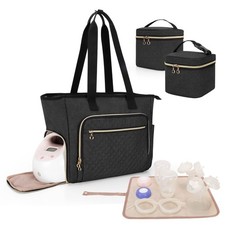 LUXJA Breast Pump Bag Compatible with Spectra S1 and S2 with a Breastmilk Coo...