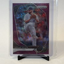 Panini Logan Allen 2020  Prizm Purple SHIMMER FOTL /7 CLEVELAND INDIANS RC
