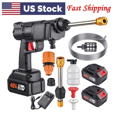 #ad 600W Cordless Pressure Washer High Power Gun for Car Floor Patio Cleaning Tool $30.99