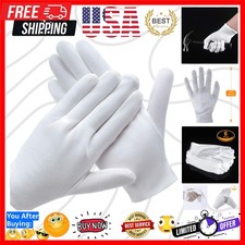 3 Pairs White Cotton Gloves for Dry Hands Eczema SPA Moisturizing - Work Glov...