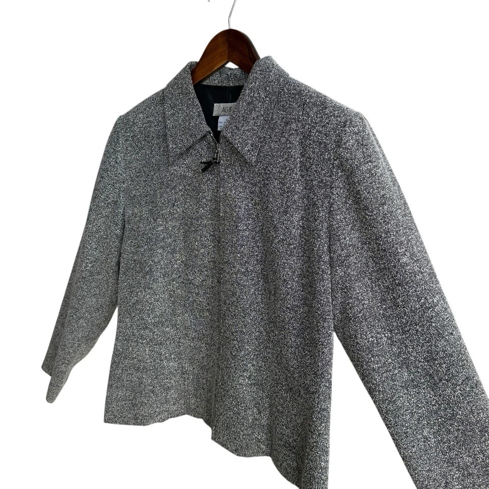 Женский блейзер AGB Byer California на молнии черный/белый с подкладкой размер 12 H-1 - Изображение 4 из 4