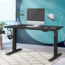 Oikiture Standing Desk Electric Sit Stand Up  Motorised Height Adjustable 140cm — image 3