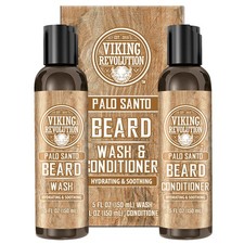 Men's Beard Care Set - Wash  Conditioner with Argan Oil, Jojoba Oil  Ginseng