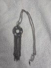 Vintage 1972 Sarah Coventry Spanish Moss Necklace Silvertone Pendant Tassels — photo 3