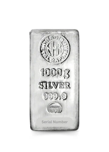 NADIR Fine .9999 1000gram ( 1 kilo) silver bar