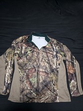 Men's Mossy Oak Camo Long Sleeve Lightweight Pull Over Quarter Zip XL