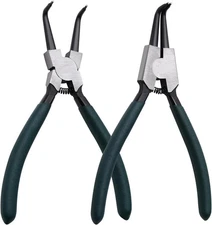 Snap Ring Pliers Set, 2pcs 7" Internal/External Circlip 90° 