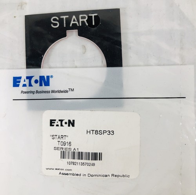 #ad #ad Eaton HT8SP33 Legend Plate Square Black quot;STARTquot; $23.00