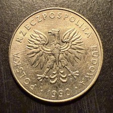 1990 Poland 20 Złotych Copper-Nickel Coin Y# 153.2