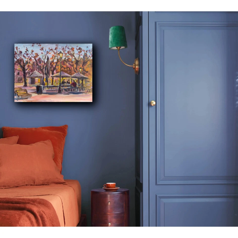 Ölgemälde ORIGINAL Kunst Amsterdam stadt Cafe Kunst handgemachte - Bild 2 von 4