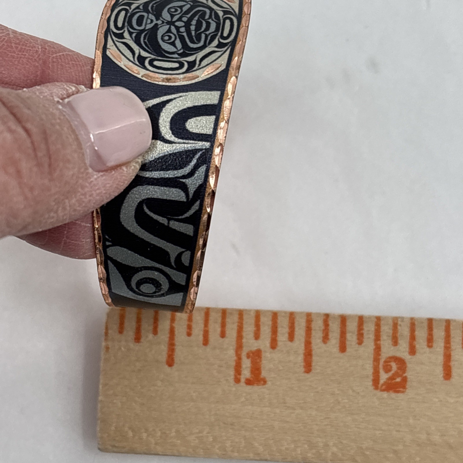 Andy Everson Bracelet Signed Copper Cuff Kwakwaka… - image 7