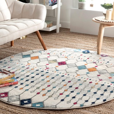nuLOOM Moroccan Blythe Area Rug, 4' Round, Multi