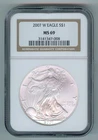2007 U.S. SILVER AMERICAN EAGLE - KM#273 - NGC SLABBED - MS69