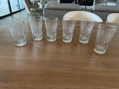 Set Of 6 Princess House Highlights Water /Tea  Crystal Glasses Set  6'' tall