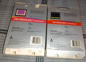 Atari 2600 Swordquest EarthWorld & FireWorld 2 Games Lot. CIB Tested Vintage 