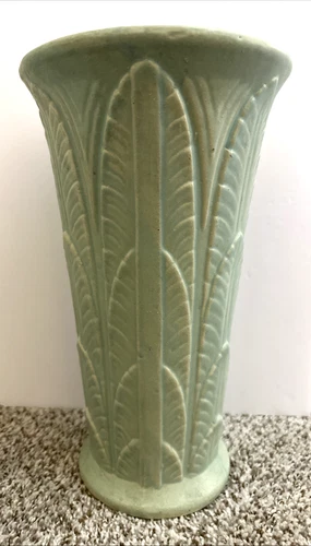 Roseville Robinson Ransbottom Vase 13" RRP Green Pottery 291-12 Art Deco Vintage