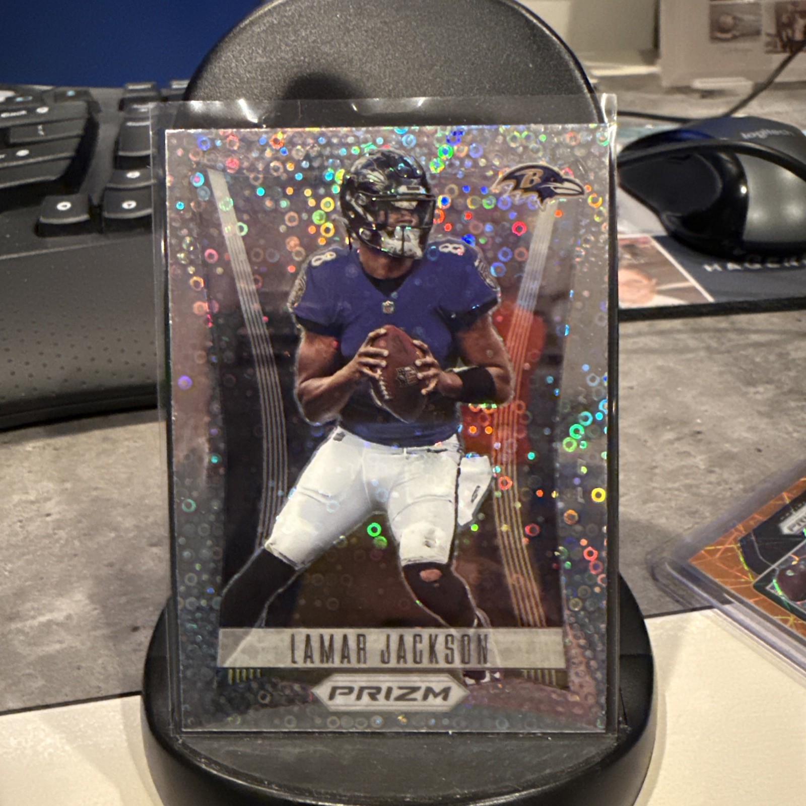 2022 Panini Prizm Disco No Huddle Flashback Lamar Jackson Ravens