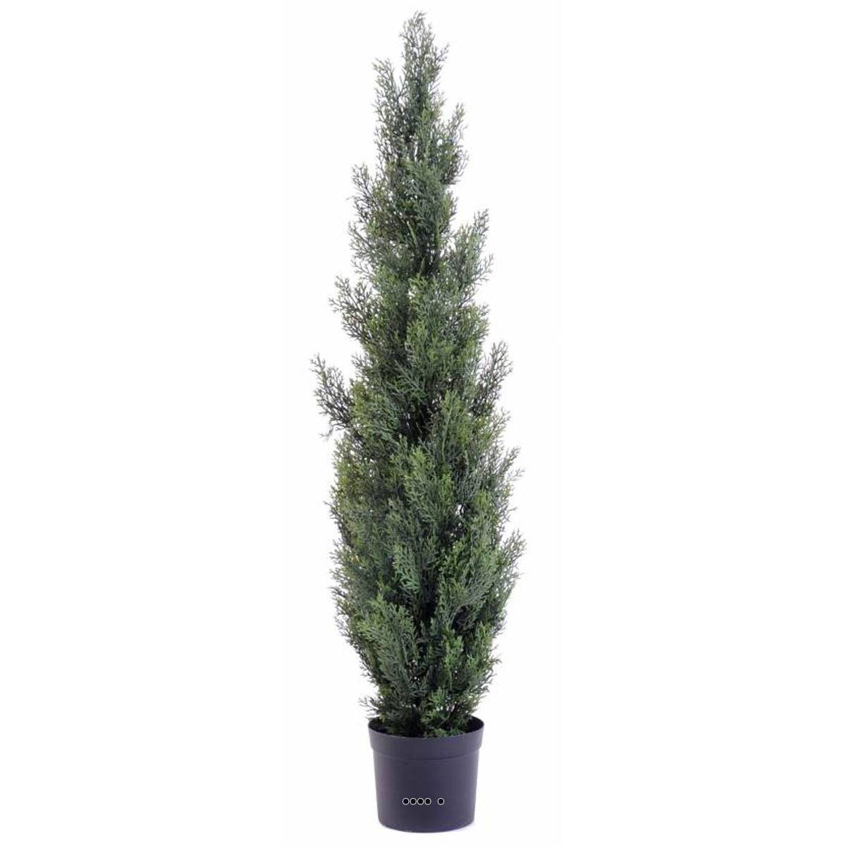 Cyprès artificiel de 125cm pour sublimer votre terrasse sans entretien pot anti-UV