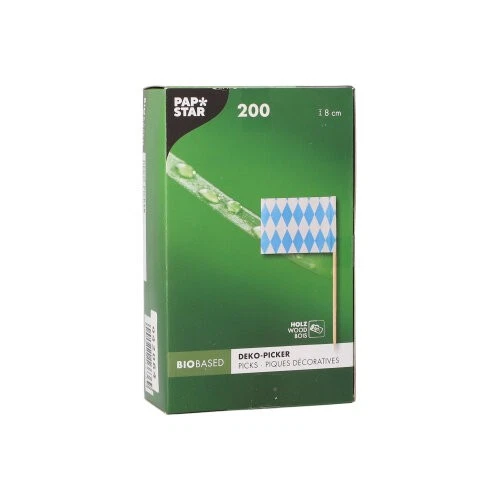 200 Deko Picker 8 cm "Bayrisch Blau" Oktoberfest Wiesn Party Bayrisch Bayern - Bild 3 von 3