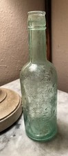 Antique 1890's Vintage Lea Perrins Worcestershire Sauce Green Glass Bottle