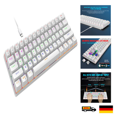 Snpurdiri 60 Kabelgebundene Gaming-Tastatur RGB-Beleucht