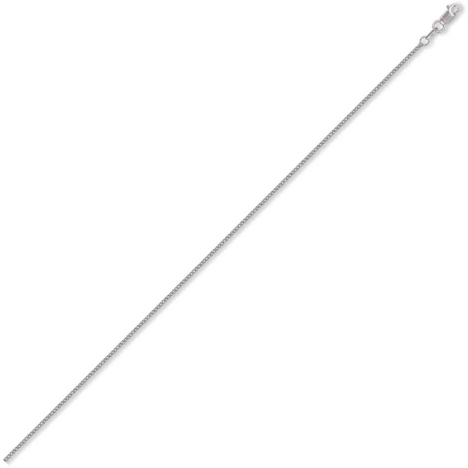 9ct White Gold Jewelco London Diamond Cut Curb 1.4mm Pendant Chain Necklace - Image 2 of 4