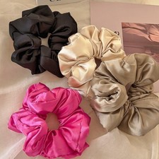 Extra Large Satin Silk Scrunchies Hair Band, Women's Elastic Hair Rope Hair Ring