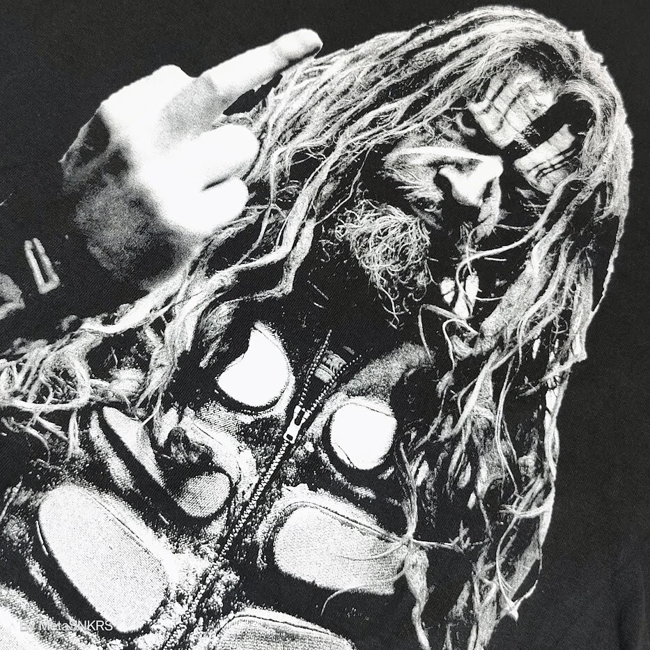 Vintage Rob Zombie T Shirt Men's Large Black White Rock Metal