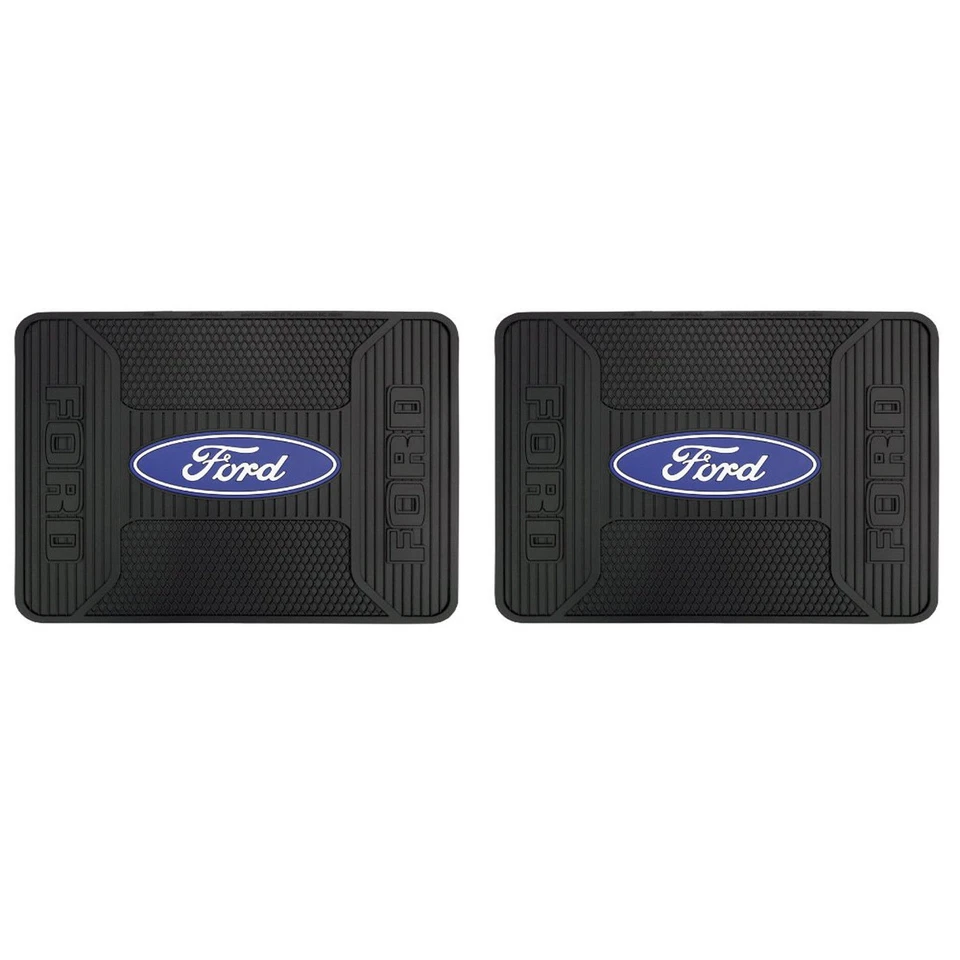 2 alfombrillas traseras FORD LOGO F150 F250 F350 revestimiento de goma negro aguanieve para todo tipo de clima Foto 2 de 2