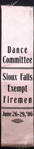 1906 Sioux Falls Exempt Firemen Dance Committee Pink Ribbon 8"H