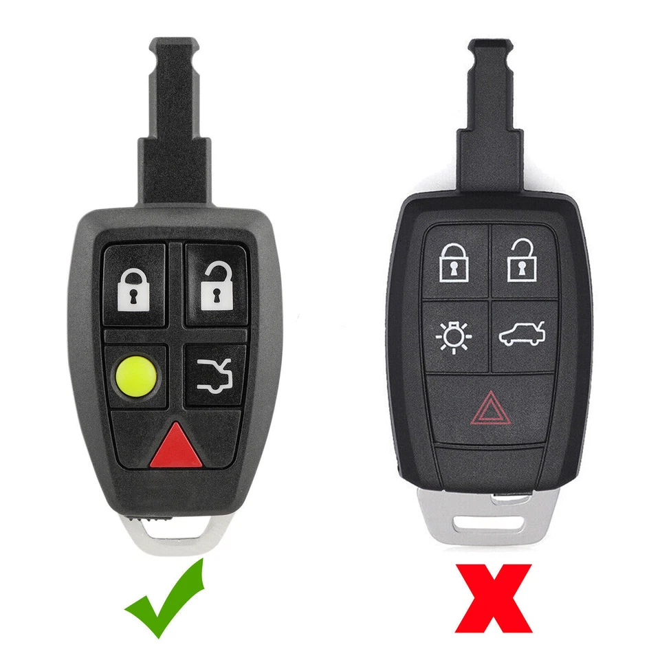 2XFor Volvo C30 C70 S40 V50 2004 2005 2006 2007 Key Fob Remote Shell KR55WK49259 Foto 2 de 4
