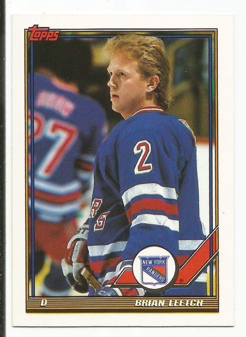 BRIAN LEETCH 1991-92 TOPPS CARD MINT CONDITION NEW YORK RANGERS