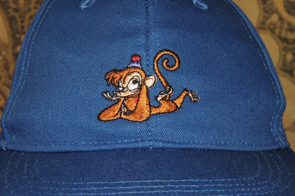 Disney s Aladdin Abu Hat Youth Kids 7 10 M L Blue Adjustable Baseball Cap Monkey