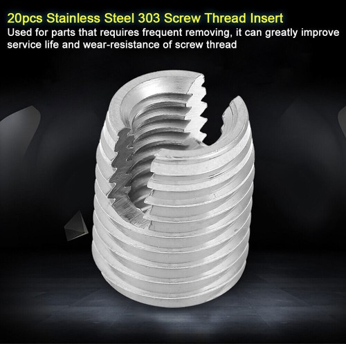 20PCS M8 x 15mm Stainless Steel Nut Insert Thread Repairing Metal Threads - Bild 2 von 9