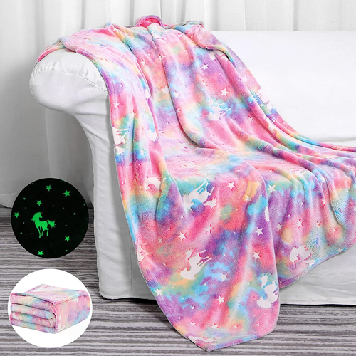 Glow in the Dark Blanket Unicorns Gifts for Girls,Toys for 2 3 4 5 6 7 8 9 10 Ye - Picture 11 of 12