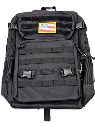 18" Tactical Outdoor Camping Gym School Backpack Multifunctional w/ USA Flag NEW - Picture 3 of 18