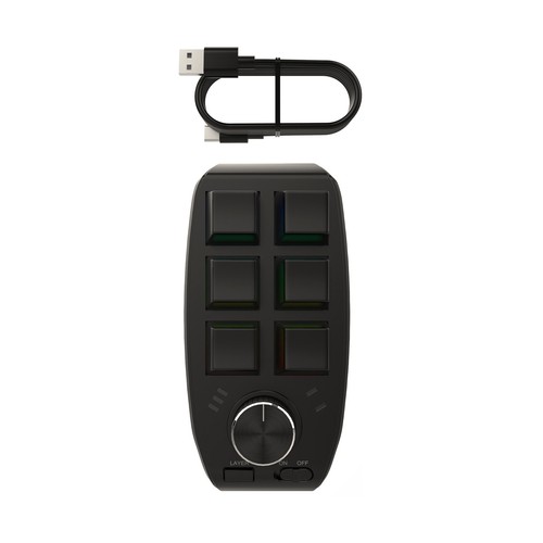 Gaming Mini Programming Macro Keyboard RGB Custom Knob Keyboard 6 Keys 1 Knob[